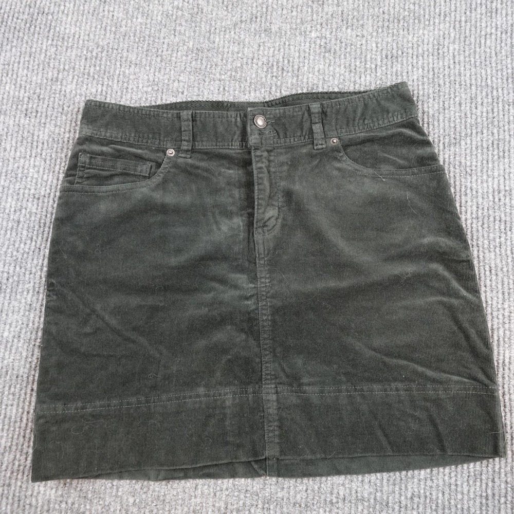 Patagonia Skirt Womens 8 Green Corduroy A-Line Short Pockets Fall Winter - Picture 1 of 7